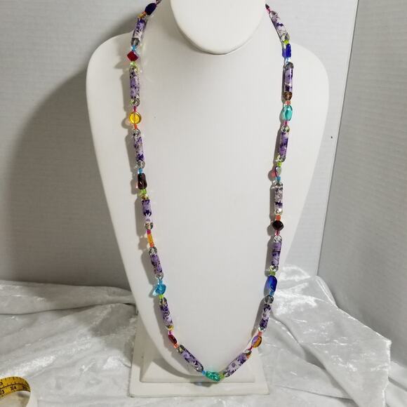 32" colorful mixed bead necklace 1.1931 - Picture 1 of 16